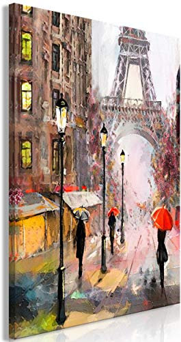 decomonkey Bilder Paris 80x120 cm 1 Teilig Leinwandbilder Bild auf Leinwand Vlies Wandbild Kunstdruck Wanddeko Wand Wohnzimmer Wanddekoration Deko Stadt Eiffelturm Architektur