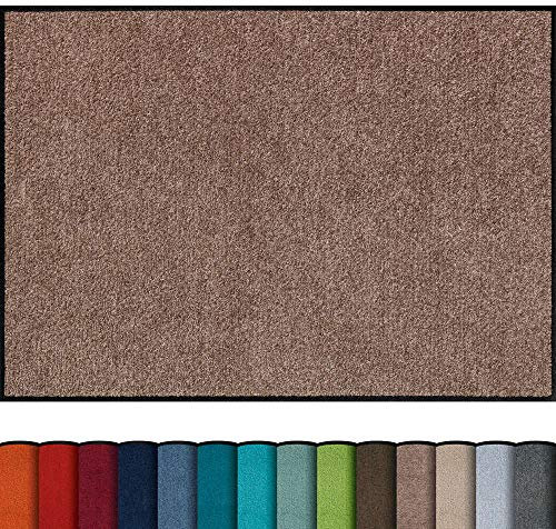 Erwin Müller Fußmatte Mainz, Schmutzfangmatte, Sauberlaufmatte uni nougat Größe 70x100 cm - rutschfest, pflegeleicht, für Fußbodenheizung geeignet (weitere Farben, Größen)
