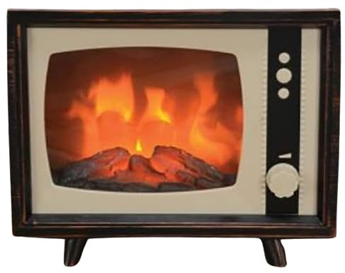 Decorative Realistic Fireplace Compact Retro Television with LED Moving Flame Effect, Hearth-Like-Glow With Electric Fireplace TV Look For Indoors by ELYYT