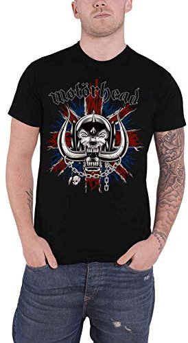 Motorhead T Shirt British Flag Warpig Band Logo Official Mens Black L