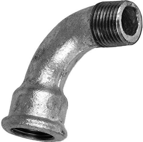 Gewinde Fitting Verschraubung aus Temperguss verzinkt - Bogen 90° mit /2 Rohr Zoll Innengewinde IG und Aussengewinde AG Nr. 1