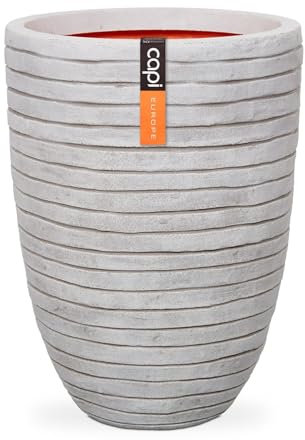 Capi Europe - Gefäß elegant niedrig Row NL - 46x58 - Elfenbein - Öffnung Ø38 - Blumentopf für den Innen- und Außeneinsatz - Bruchsicher - 100% recycelbar - KRWI783