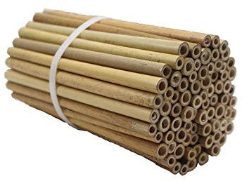 Super Idee 100 Stück Bambusröhrchen Füllung Fertigröhrchen für Insektenhotel Wildbienenhotel 20cm Insektenhaus Wildbienen Nisthilfe Wildbienenhaus Bienenhotel wasserdichte Glatte Innenseite