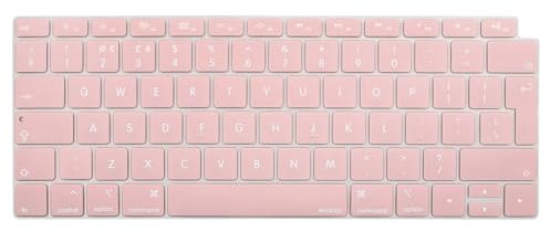 MOSISO Keyboard Cover Compatible with MacBook Air 13 inch 2019 2018 Release A1932 Retina Display with Touch ID, Waterproof Dust-Proof Protective Silicone Skin - (Europe Layout), Rose Quartz