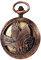TREEWETO Herren Taschenuhr mit Kette, Retro Adler Analog Steampunk Skelett Uhr, Mechanisch Handaufzug Taschenuhren mit römischen Ziffern für Herren - Rote Bronze