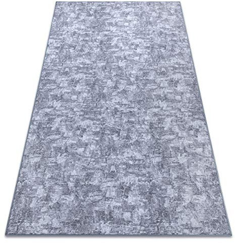 rugsx Teppich Solid für Zimmer, Wohnzimmer, Schlafzimmer, Teppichboden Auslegware, Nachahmung von Beton, Silber grau, Verschiedene Größen, 100x250 cm