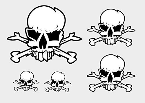 Aufkleber Totenkopf Set Skull Sticker Autoaufkleber Waschstrassenfest und UV-Beständig