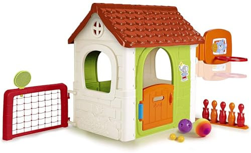 FEBER- Activity House 6in1, Kinderhaus für Kinder ab 3 Jahren mit eingebauten Spielen (Famosa 800013048)