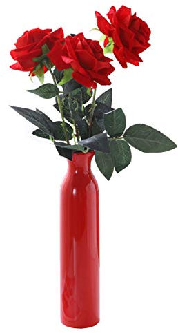 CIEEIN CIEHT Vaso di ceramica Accessori per la casa Disposizione dei fiori dell'ornamento del fiore essiccato in stile europeo Rosso A 28.5cm di altezza