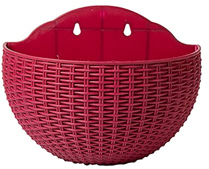 Funight Pot De Fleur 10 Couleurs, Pot De Fleurs Mural Exquis, Panier De Plantes à Suspendre Au Mur, Conteneur De Plantes pour Balcon De Jardin Extérieur Vin Rouge