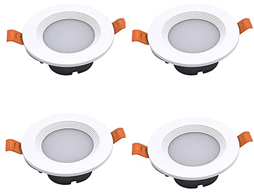 SDUYTEG Paquete De 4 Lámparas Empotrables LED Verdes De Aluminio con Diseño De Molduras Suaves, Lámparas De Techo LED Seleccionables De 12 W / 15 W / 18 W, Aptas para Hotel De Oficina