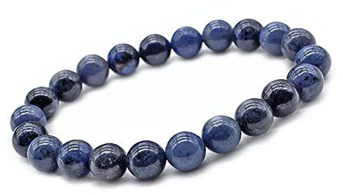 Unique Chakra Buddha Unisex Perlen Armband 8mm Wassersaphir Iolith Edelstein Energiearmband Heilsteine Juweliers Qualität
