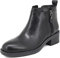 QUEEN HELENA Stivaletti Stivali Bassi di Pelle con Tacco Zip Laterale Invernali Casual Comodi Donna QH20V61 Nero 37