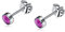 Artskin Boucles d'oreilles en titane G23 pour femmes filles boucles d'oreilles hypoallergéniques sans nickel 4mm boucles d'oreilles améthyste pour oreilles sensibles