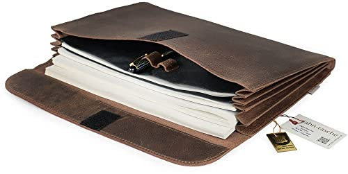 Jahn-Tasche – A4 Dokumentenmappe/Dokumententasche, aus Büffel-Leder, Braun, Modell 1042-n