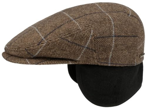 Stetson Kent Schirmmütze Karodesign Ohrenklappen Made in EU Herren Herbst Winter