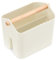 Navaris Cesta organizadora con asa - Caja con 2x organizador para productos de baño limpieza cocina fregadero botellas - 18 x 12 x 15 cm - Crema