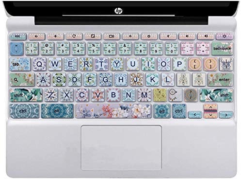 WSLUCKO Keyboard Cover Skin for HP Chromebook 11 x360 11.6,G2/G3/G4/G5/G6 EE/G7 EE 11.6, 14-ca 14-ak14-X Series/HP Chromebook 14 G2 G3 G4 Keyboard Protector,Garland