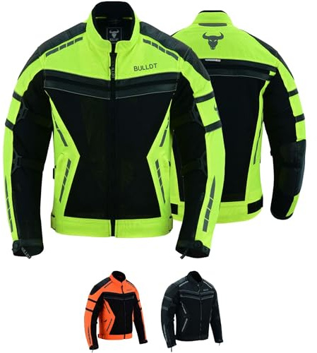 BULLDT Motorradjacke Herren sommer mit abnehmbar CE-Protektoren & Thermo-Futter - leichte Sommerjacke ATV Quad Scooter mit Tech-Mesh-Netz 360° Sicherheits-Reflektoren & Zipper-Taschen
