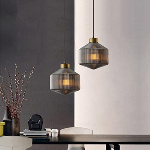 SXYSXYSXY Hängeleuchten Nordic Glas Pendellampe Hängelampe Modern Minimalismus Design Schlafzimmer Nachttisch Pendelleuchte Für Wohnzimmer Esszimmer Küche E27*1 Höhenverstellbar Ø26cm