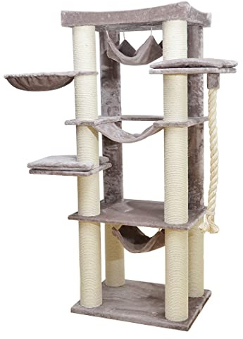 Ebi, Cambridge Kratzbaum 80 x 60 x 197 cm, Grau, Kratzbaum, Grau, Katze