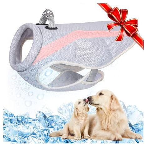 Hundekühlweste Geschirr Sommer Mesh Kühler Jacke mit D-Ring Verdunstungs Sumpf kühlen Mantel Sicherheit reflektierende Weste für kleine mittlere große Hunde Walking Outdoor-Jagd Ausbildung Camping