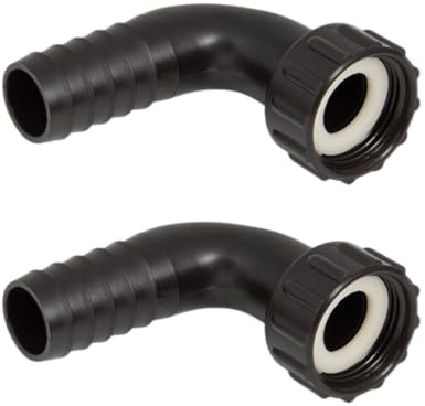 2 Pack Water Softener Drain Elbow Connectors for 1/2 x 1/2 BSP Drain Connections, 90 Degree Elbow Hose Barb Connectors