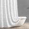 Awellife Rideau de douche en tissu gaufré épais texturé avec crochets, style shabby chic chic et rustique avec crochets, blanc, 183,8 x 183,8 cm (L x l)