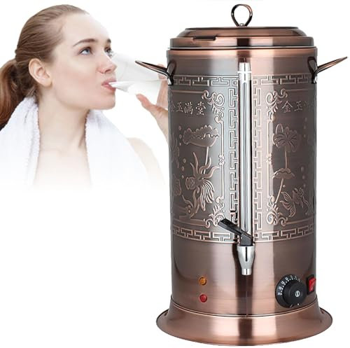 XDLYWUZIQ 15L,20L,30L,40L Catering Hot Water Boiler Tea Urn Coffee, Stainless Steel, Lockable Lid, Temperature Control 30-110 Degree for Home Shop Hotel Commercial,15L