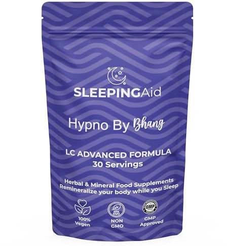 Hypno by Bhang Sleeping Tablets - Herbal Sleep Aid Supplement for Deep, Restful Sleep - Supports 30 Nights of Restful Sleep for Adults - Natural Sleep Support for Better Sleep Quality 30 Servings