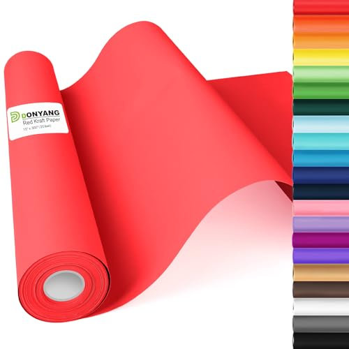 Rotes Geschenkpapier, Kraftpapierrolle, 38,1 x 762 cm, Pinnwand-Papierrolle, Kunst und Handwerk, Geschenkverpackung, Umzug, Verpackung, Malen, Zeichnen, Farbe, Staffelei, Poster, Diagrammpapier,