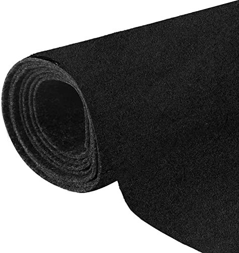 Halero 198,1 x 101,6 cm schwarzer Unterfilzteppich für Lautsprecher, Subbox-Teppich, Auto, Wohnmobil, Boot, Marine, LKW, Kofferraum, Filzauskleidung