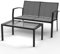 RANSENERS Premium Doppelsofa mit Tisch von Gartenmöbelset CBLS76L mit Metallrahmen und Polyrattan Sitzfläche für Garten Terrasse und Balkon (Grau)