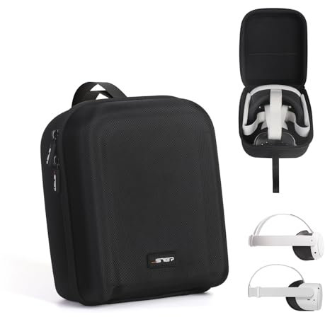 JSVER Tasche für Meta Quest 3/3S,Tragetasche für Oculus Quest 2 Reiseetui VR Headset Gamepad Controller und Zubehör kompatibel mit Standard Strap -Schwarz