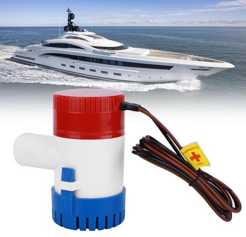 YUNYODA Pompe de cale non automatique 1100 GPH DC 12 V Pompe à eau submersible électrique pour bateau, piscine, spa, camping-car