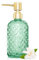 450ml Glass Soap Dispenser with Pump, 16 oz Diamond Cut Design Refillable Liquid Hand Soap Bottle Dispenser for Bathroom, Countertop, Kitchen Sink, Laundry Room, Home Decor Accessories Green