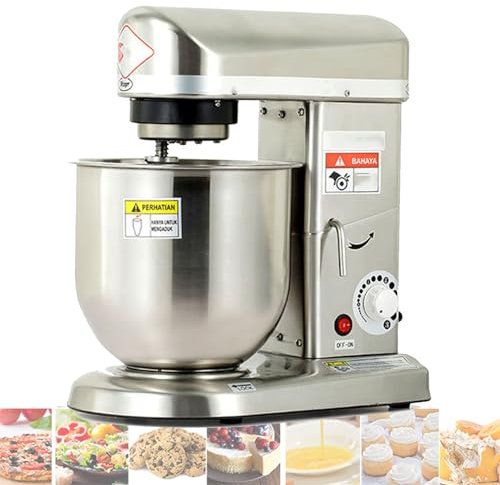 Commercial Stand Mixer, Tilt-Head Food Mixer, 3-in-1 Cake Mixer, Kitchen Electric Standing Mixer with Dough Hook, Whisk, Beater & Stainless Steel Mixing Bowl for Baking, Salad,7L