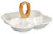 Bandeja Aperitivos Porcelana Blanca con asa Bambu para Cocina