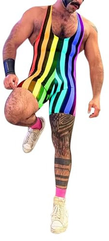 Bauzuoyo Sportlich Schwimmanzug Herren Jumpsuits Einteilige ärmellose Active Wrestling Trikot Gewichtheben Lightweight Wrestling Singuletts Athletic Supporters Slim Fit Sport Bodysuit