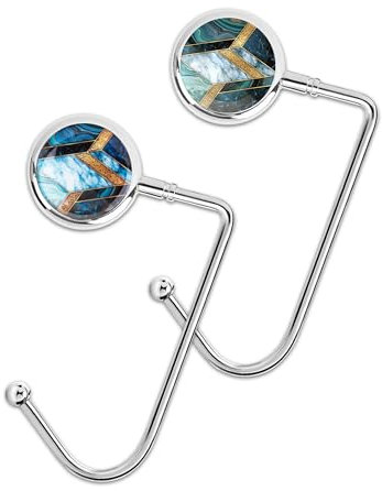 Czzmy 2X Gancho de Bolso para Mesa,Colgadores portátiles para Escritorio,Clips de Agarre para Colgar de Seguridad Mochila, Hogar, Escuela, Oficina, Decoración(2-Empalme de piedra)