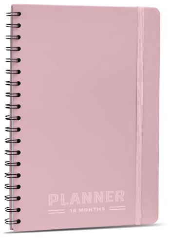 Nextnoid Agenda mensile B5 18 mesi senza data, copertina rigida, rosa
