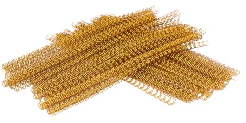 Encuadernación en Espiral de 100 Piezas, de Doble Alambre, Bobinas de Capacidad de 20 Hojas, de 3 Peines de 1 Paso, Kit de Juego de 34 6,4 Mm de Diámetro para Papel Dorado