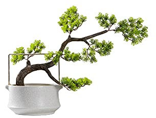 KOHARA Artificial Plants Modern Artificial Plant Office Decoration Fake Green Bonsai Plant Hotel Furniture Showroom Zen Welcoming Ornaments in Pot Pine Plant
