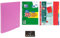 Lot 1 Classeur Souple A4 Maxi 4 Anneaux Dos 20mm + 300 Copies Doubles Perforées Seyes + 1 Index Adhésif Blumie (Rose)