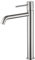 GALYON IMEX Grifo Monomando Alto Serie Monza, Lavabo, Acabado Níquel Cepillado, Cartucho Cerámico Ø26 mm, Flexos 3/8