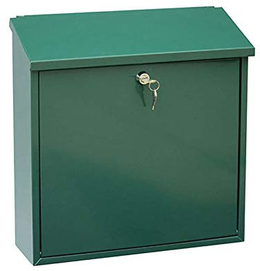 CAFIEDR Boîte aux Lettres verrouillable en Fer galvanisé résistante aux intempéries avec Fixation Murale et clés - Blanc, Argent, Vert, Noir