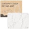 Stone Dish Drying Mat for Kitchen Counter, Quick Drying Diatomaceous Earth Dish Drying Mat with 4 Metal Feet for Kitchen Sink, Size 40x30cm, White Marble Style