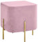 Pouf Poggiapiedi In Velluto Con Gambe Dorate Elegante Imbottito Sgabello Per Toeletta Mobile Trucco Ottomano Ingresso Tavolino Camera Da Letto Soggiorno Salotto Quadrato - Rosa