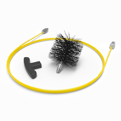 HANSA Set di pulizia per stufe a pellet e camini, lunghezza 3 m, con spazzola