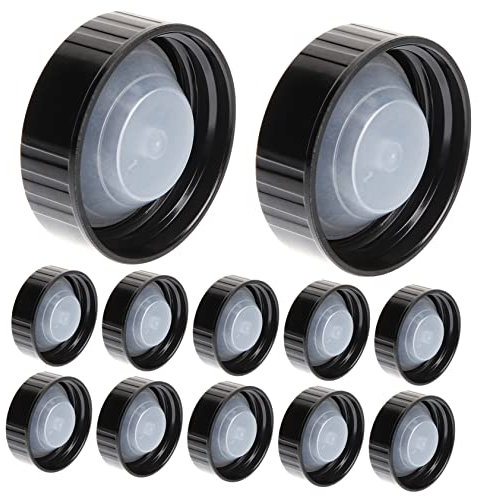 NOLITOY 12pcs Black Screw Caps Bottle Lids for Wine Plastic Seal Bottle Caps Home Brew Lids Beverage Wine Making Supplies